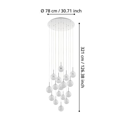 Eglo - LED Reguliuojamas pakabinamas sietynas 17xLED/5W/230V