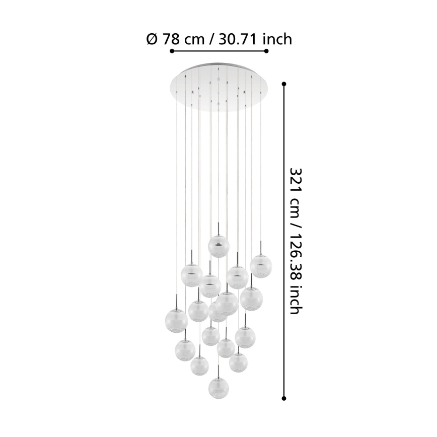 Eglo - LED Reguliuojamas pakabinamas sietynas 17xLED/5W/230V