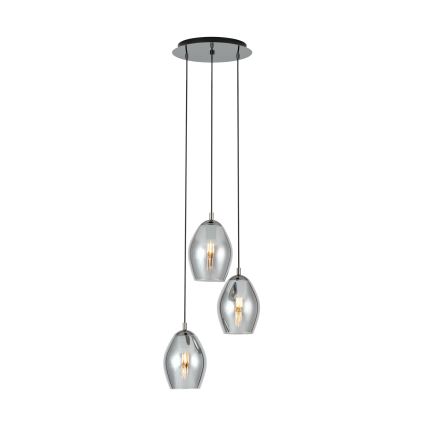 Eglo - Pakabinamas sietynas 3xE27/60W/230V dūminis