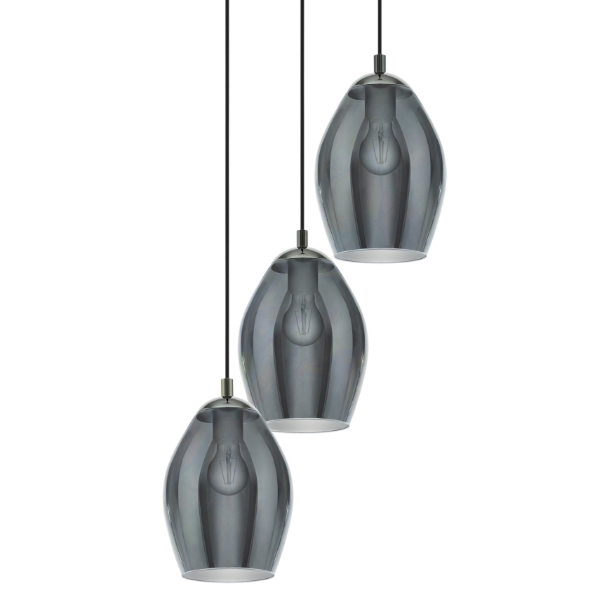 Eglo - Pakabinamas sietynas 3xE27/60W/230V dūminis