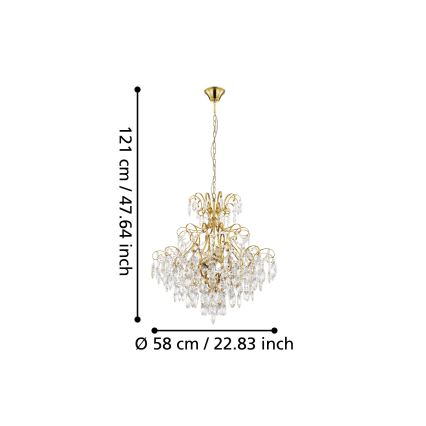 Eglo - Pakabinamas sietynas ant grandinės 5xE14/25W/230V aukso spalvos