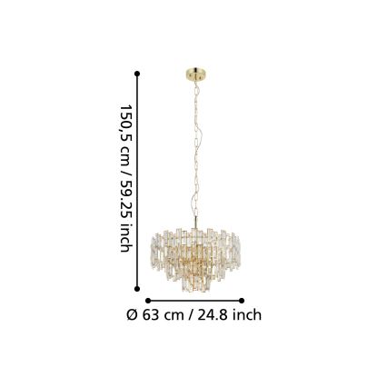 Eglo - Pakabinamas sietynas ant grandinės 10xE14/25W/230V d. 63 cm