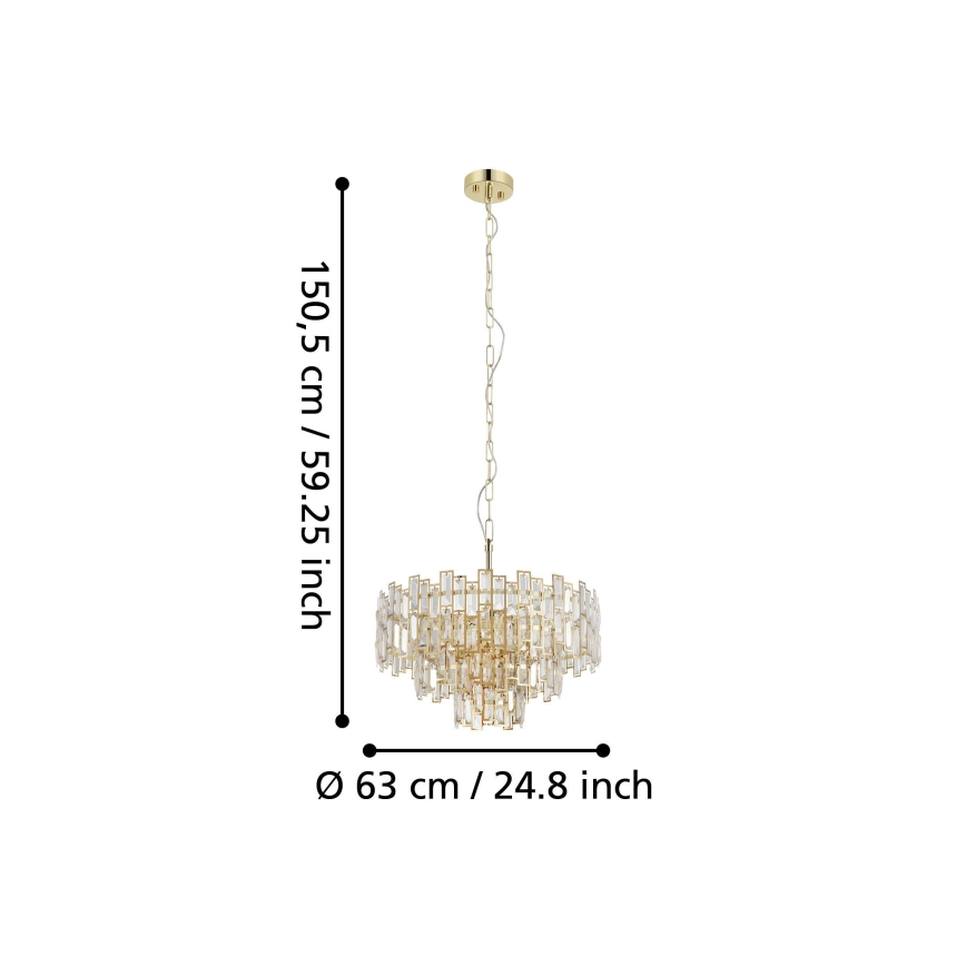 Eglo - Pakabinamas sietynas ant grandinės 10xE14/25W/230V d. 63 cm