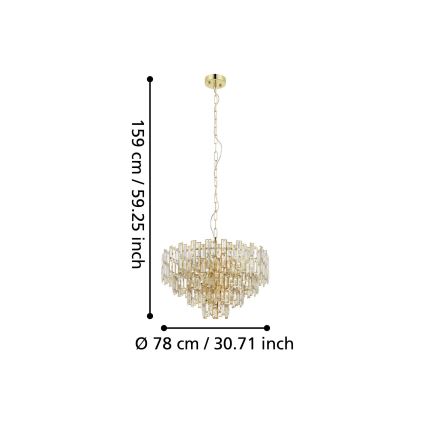 Eglo - Pakabinamas sietynas ant grandinės 10xE14/25W/230V d. 78 cm