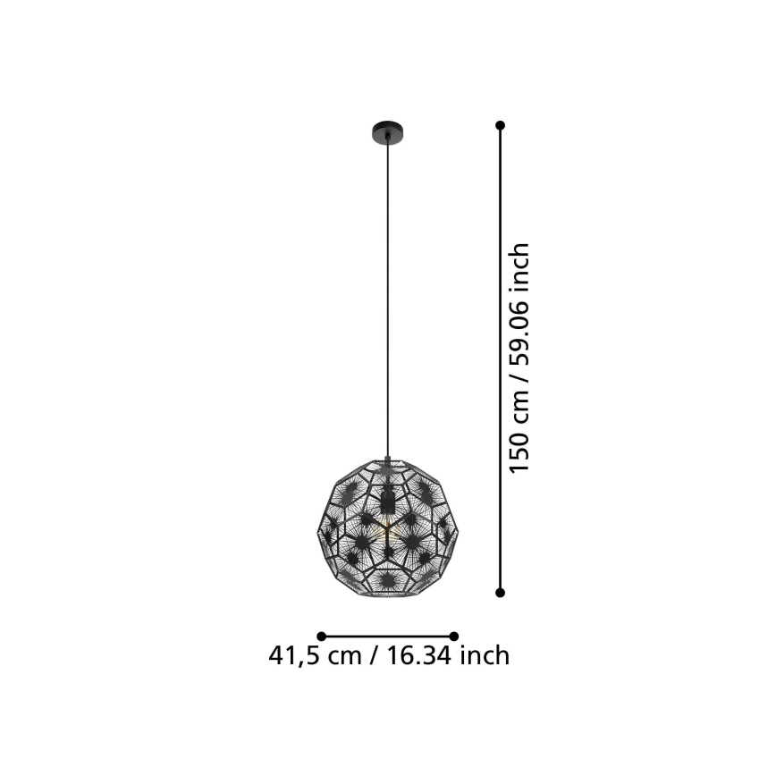 Eglo - Pakabinamas sietynas 1xE27/60W/230V diametras 41 cm juoda