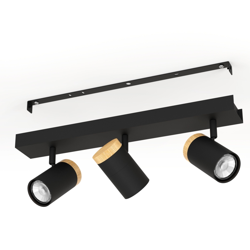 Eglo - LED akcentinis šviestuvas 3xGU10/4,5W/230V 3000K juoda/ruda