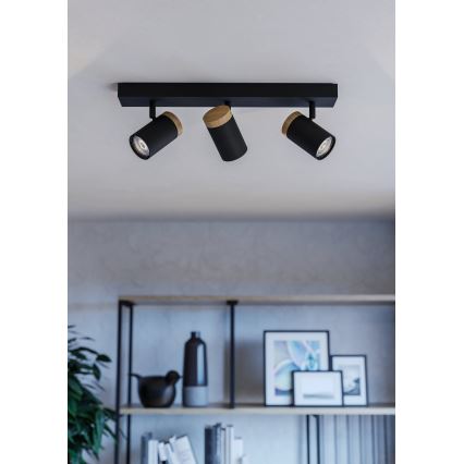 Eglo - LED akcentinis šviestuvas 3xGU10/4,5W/230V 3000K juoda/ruda