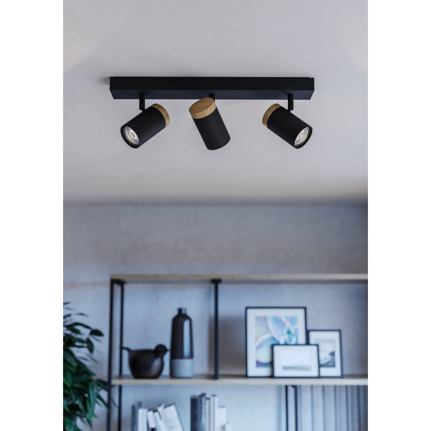 Eglo - LED akcentinis šviestuvas 3xGU10/4,5W/230V 3000K juoda/ruda