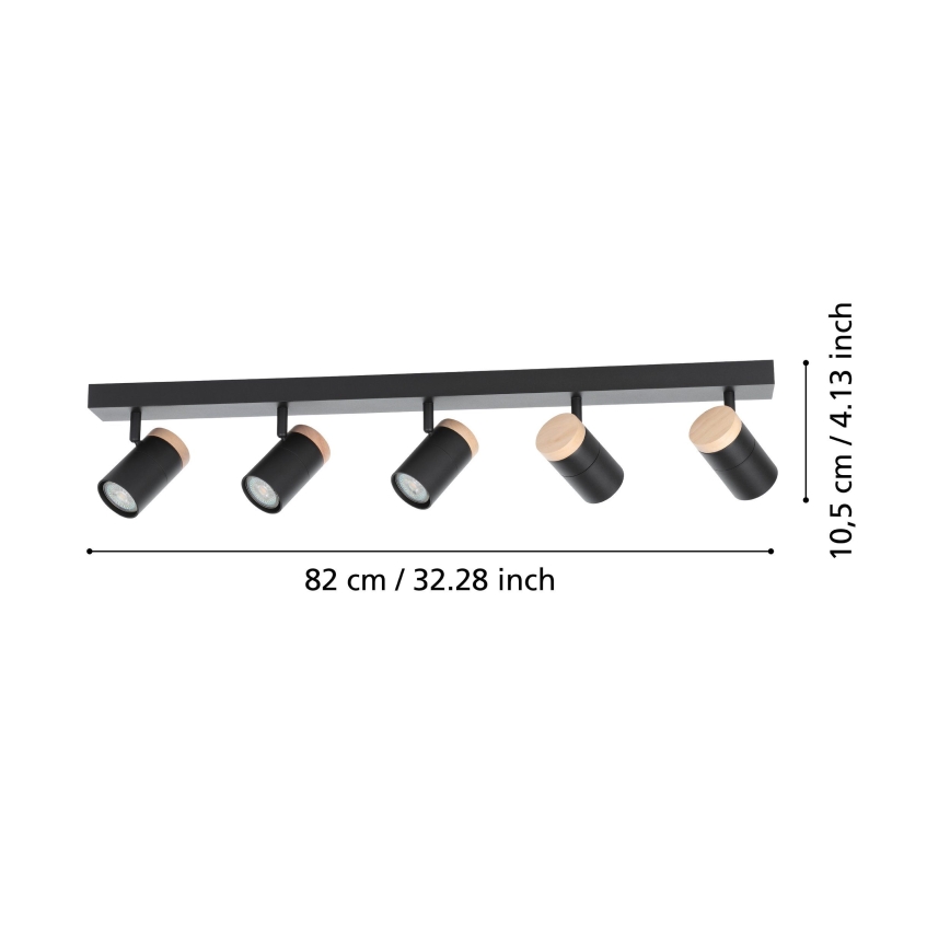 Eglo - LED akcentinis šviestuvas 5xGU10/4,5W/230V 3000K juoda/ruda