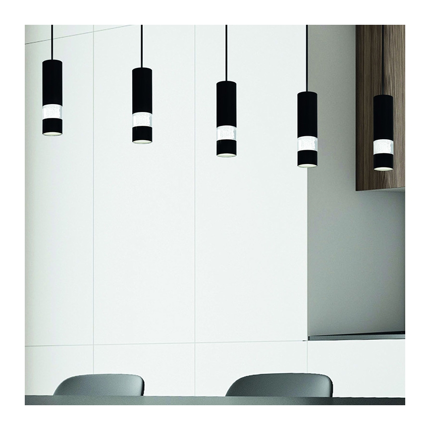 Eglo - LED Pakabinamas sietynas 5xGU10/4,6W/230V juoda