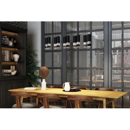 Eglo - LED Pakabinamas sietynas 10xGU10/4,6W/230V juoda