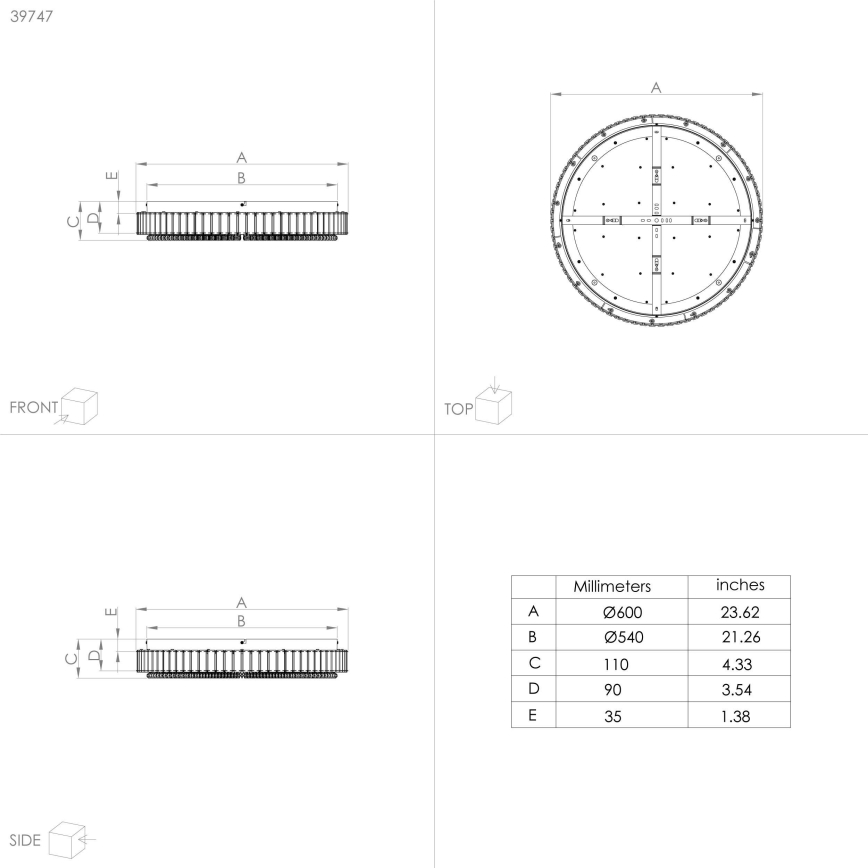 Eglo - LED Pritemdomas lubinis šviestuvas LED/52,4W/230V