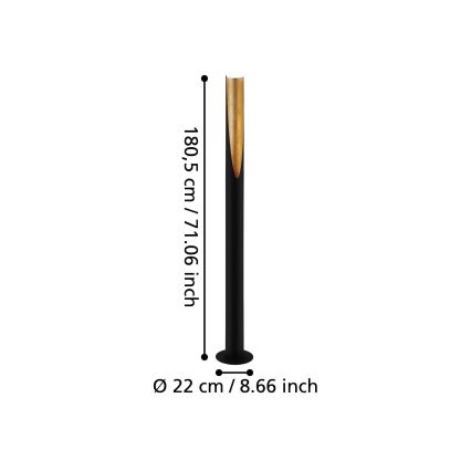 Eglo - LED toršeras 1xGU10/4,7W/230V juoda/auksas