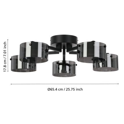 Eglo - LED Reguliuojamas ant pagrindo pakabinamas sietynas 5xLED/5,4W/230V