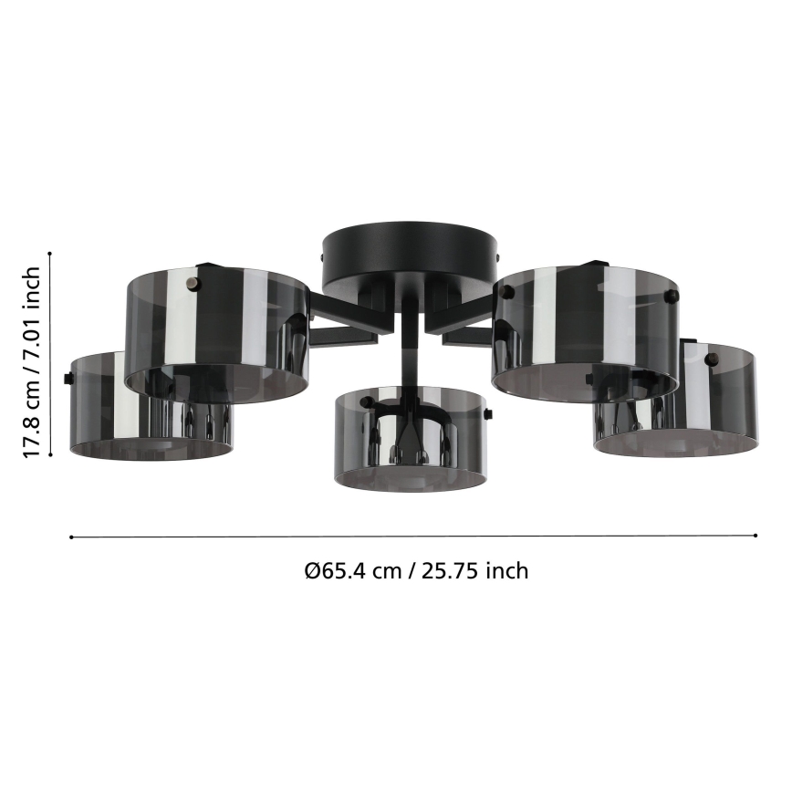 Eglo - LED Reguliuojamas ant pagrindo pakabinamas sietynas 5xLED/5,4W/230V