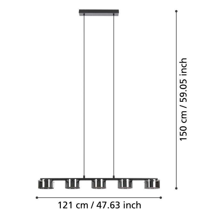 Eglo - LED Reguliuojamas pakabinamas sietynas 5xLED/5,4W/230V