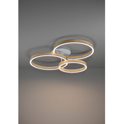 Eglo - LED Pritemdomas tvirtinamas sietynas LED/12,5W/230V + 2xLED/15,5W 3000K pilka/ąžuolas