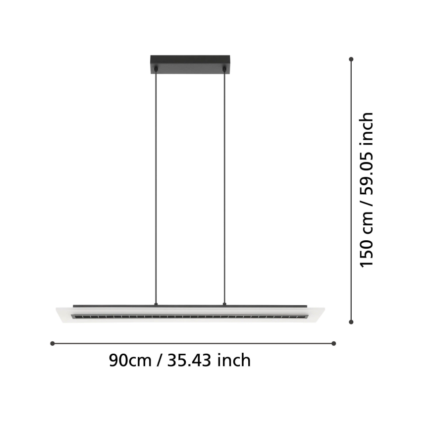 Eglo - LED Reguliuojamas pakabinamas sietynas LED/57,5W/230V 3000K juoda + nuotolinio valdymo pultas