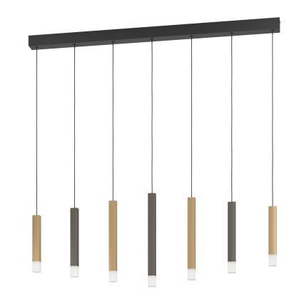 Eglo - LED Reguliuojamas pakabinamas sietynas 7xLED/3,1W/230V 3000K antracitas/auksas
