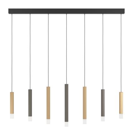 Eglo - LED Reguliuojamas pakabinamas sietynas 7xLED/3,1W/230V 3000K antracitas/auksas
