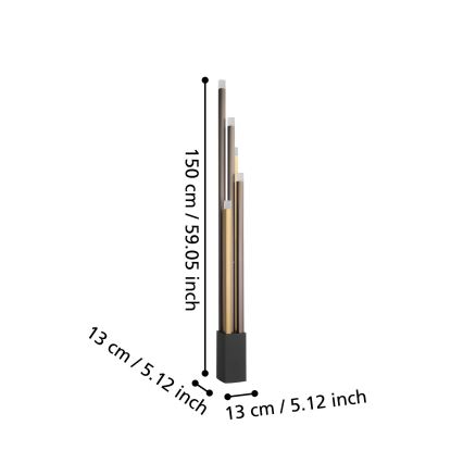 Eglo - LED pritemdomas toršeras 5xLED/3,7W/230V 3000K antracitas/auksas