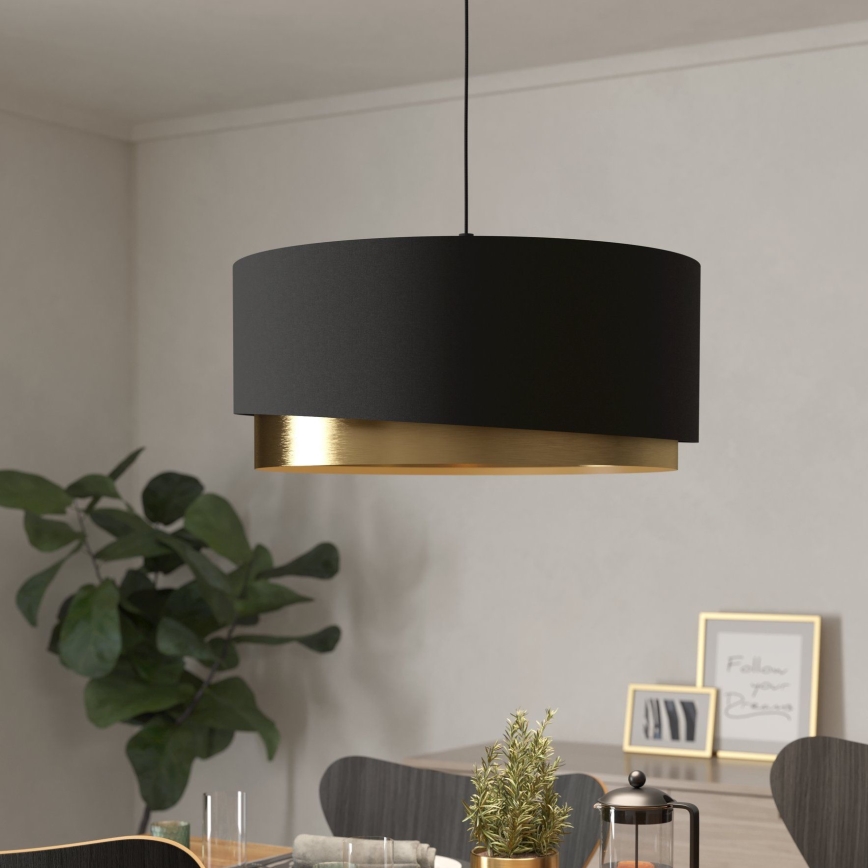Eglo 39926 - Pakabinamas sietynas MANDERLINE 1xE27/40W/230V juoda/auksas