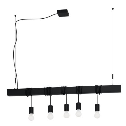 Eglo - Pakabinamas sietynas TOWNSHEND 5xE27/40W/230V juoda