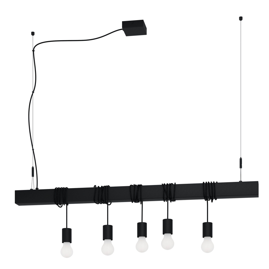 Eglo - Pakabinamas sietynas TOWNSHEND 5xE27/40W/230V juoda