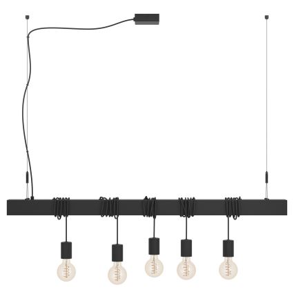 Eglo - Pakabinamas sietynas TOWNSHEND 5xE27/40W/230V juoda