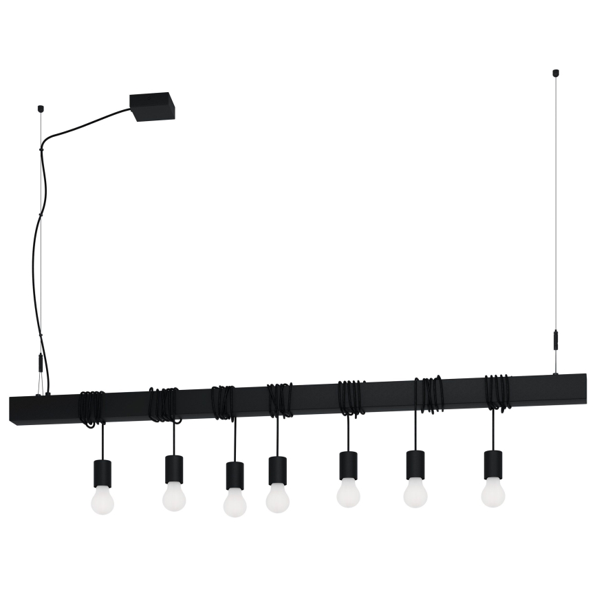 Eglo - Pakabinamas sietynas TOWNSHEND 7xE27/40W/230V juoda