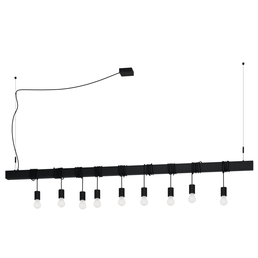 Eglo - Pakabinamas sietynas TOWNSHEND 9xE27/40W/230V juoda