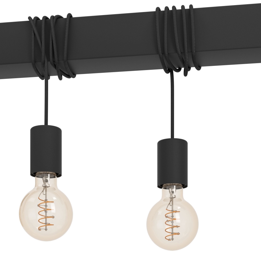 Eglo - Pakabinamas sietynas TOWNSHEND 9xE27/40W/230V juoda