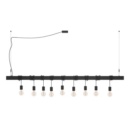 Eglo - Pakabinamas sietynas TOWNSHEND 9xE27/40W/230V juoda
