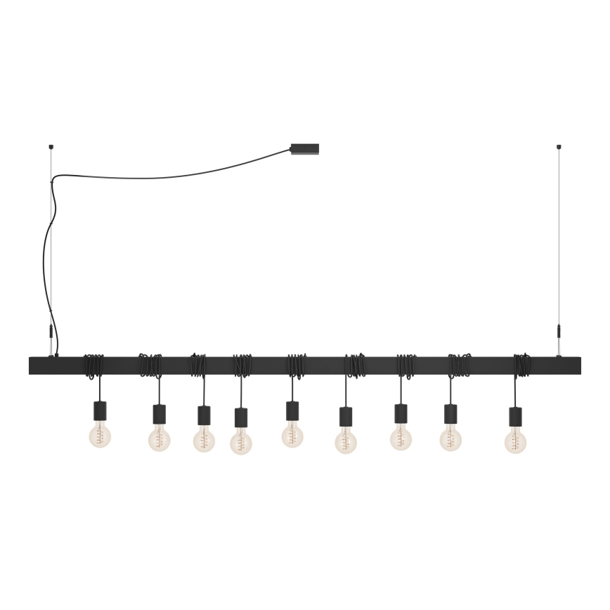 Eglo - Pakabinamas sietynas TOWNSHEND 9xE27/40W/230V juoda