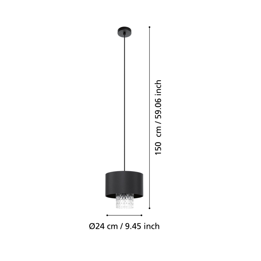 Eglo - Pakabinamas sietynas 1xE27/40W/230V juoda