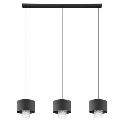 Eglo - Pakabinamas sietynas 3xE27/40W/230V juoda