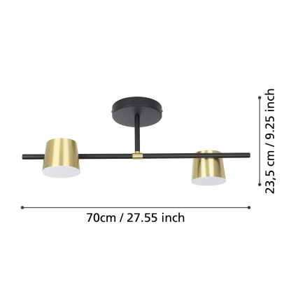 Eglo - LED Ant pagrindo montuojamas sietynas 2xGU10/4,6W/230V 3000K auksas