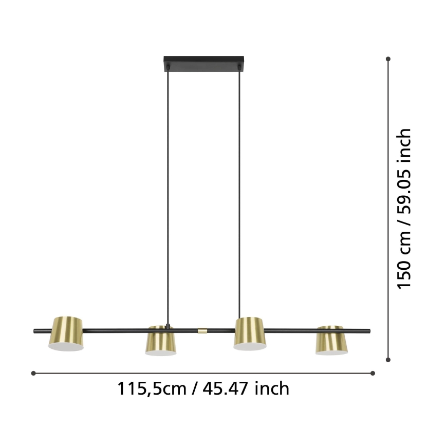 Eglo - LED Pakabinamas sietynas 4xGU10/4,6W/230V 3000K auksas