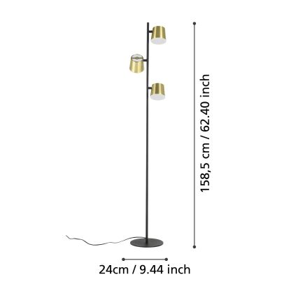 Eglo - LED toršeras 3xGU10/4,6W/230V 3000K auksas