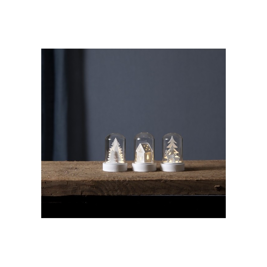 Eglo – rinkinys: 3 LED kalėdinės dekoracijos, 0,06 W, 1x CR2032, baltos