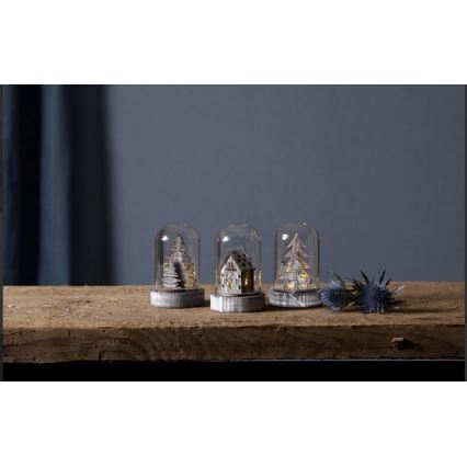 Eglo - Rinkinys 3x LED ruda kalėdinė dekoracija LED/0,06W/1xCR2032