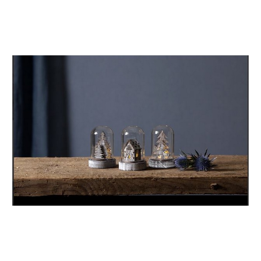 Eglo - Rinkinys 3x LED ruda kalėdinė dekoracija LED/0,06W/1xCR2032