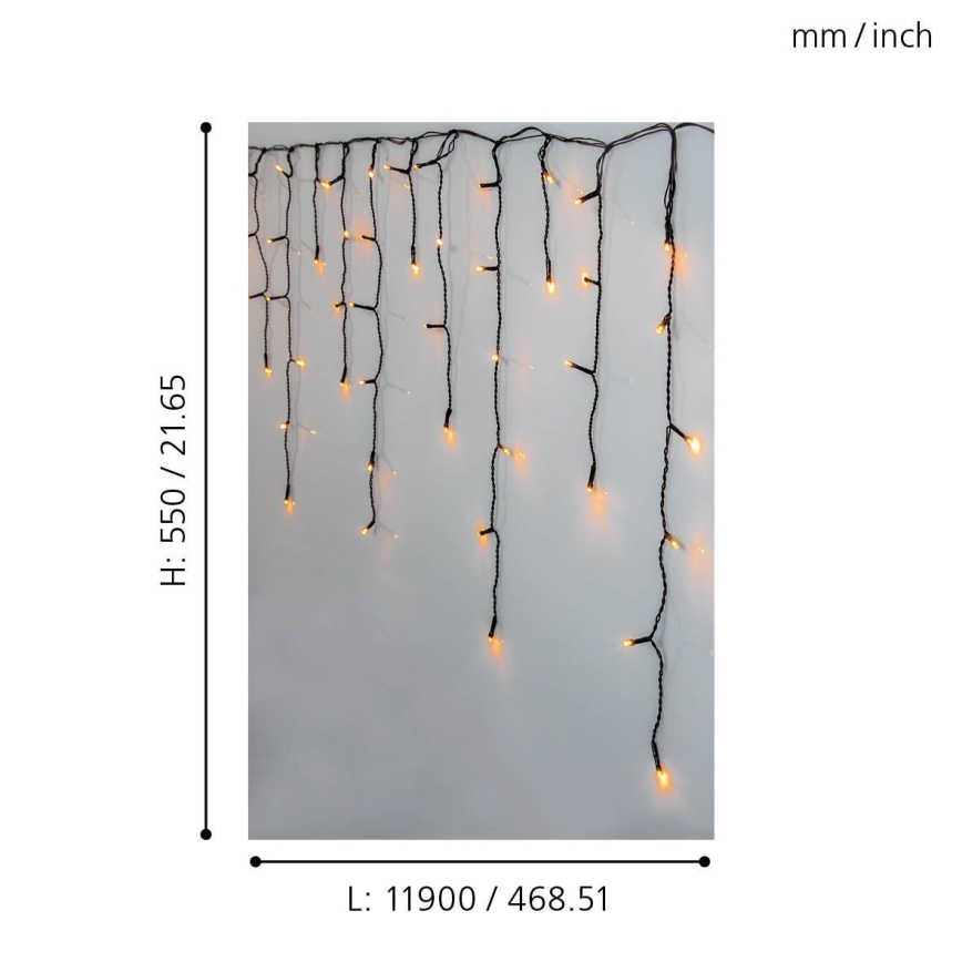 Eglo 410824 - LED Lauko Kalėdinė girlianda 480xLED/17x0,55m IP44 šiltai balta