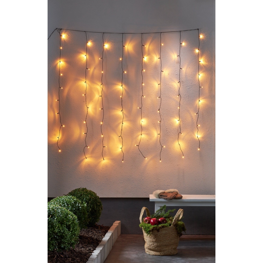 Eglo - LED Lauko kalėdinė užuolaida 80xLED 1,3m IP44 šiltai balta