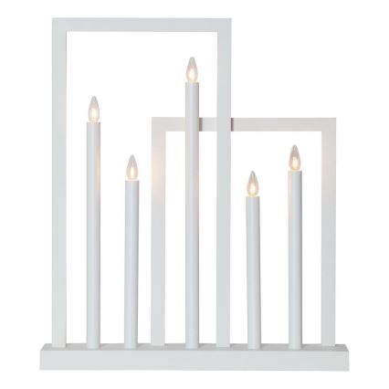 Eglo - Kalėdinė žvakidė 5xE10/3W/230V balta
