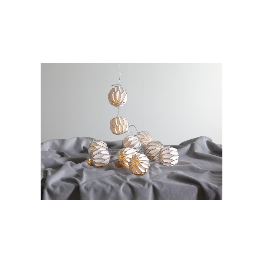 Eglo - LED Kalėdinė girlianda 10xLED/2,75m balta/sidabro