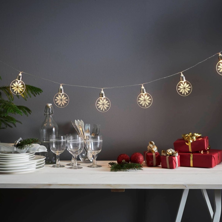 Eglo 411112 - LED kalėdinė girlianda ORNAMENT 10xLED/3xAA 2,4m šilta balta