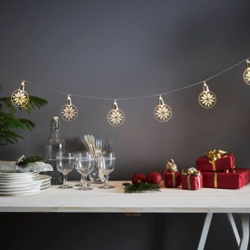 Eglo 411112 - LED kalėdinė girlianda ORNAMENT 10xLED/3xAA 2,4m šiltai balta