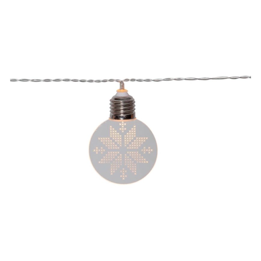 Eglo 411112 - LED kalėdinė girlianda ORNAMENT 10xLED/3xAA 2,4m šiltai balta