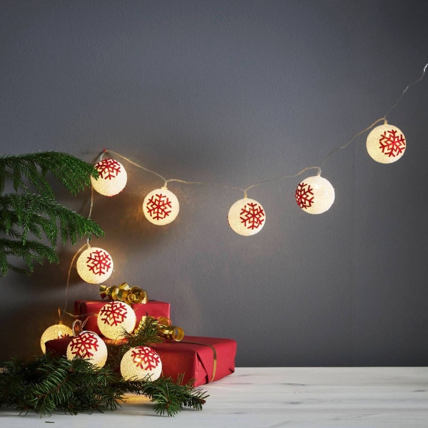 Eglo 411113 - LED kalėdinė girlianda ORNAMENT 10xLED/3xAA 1,65m šilta balta